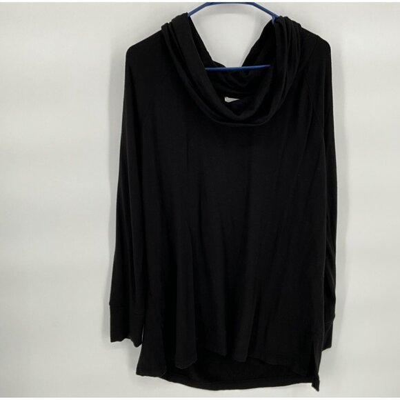 Anthropology Lou & Grey Women's Black Cowl Neck Long Sleeve Top Large Relaxed Fi - Picture 2 of 6